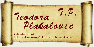 Teodora Plakalović vizit kartica